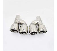 Pour A4 A5 A6 A7 Se Tourner Vers S4 S5 S6 S7 Traype Voiture One Pair 1 À 2 Carte Silencieux La Queue D'échappement Arrière En Acier Inoxydable Turbo Sifflet Tuyau D'Échappement(Argent)