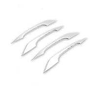 Pour A4 B9 A5 F5 Q5 Années-modèles 2018-2019 - Lot De 4 Protections Poignées Porte Extérieures ABS Finition Carbone/chrome housse de poignée de porte de voiture(Argent)