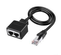 Pour adaptateur répartiteur RJ45 1 à 2 ports, rallonge de câble réseau Ethernet avec contacts plaqués or pour une transmission stable du signal, compatible avec DSL et câble
