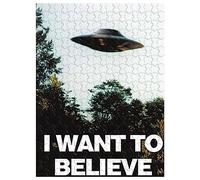 pour Adulte, 1000 Pièces Puzzle en Bois, Décoration Murale, X-Files - I Want to Believe - UFO - Filmposter Kino Movie Picture 75 * 50cm
