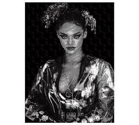 pour Adulte, Puzzle en Bois 1000 pièces, décoration Murale, auteur-compositeur-interprète Rihanna 75 * 50cm