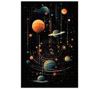 pour Adulte, Puzzle en Bois de 1000 pièces, pour Une Illustration créative des planètes du système Solaire (a ; 1000)