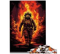 pour Adultes 1000 pièces Puzzle Cadeaux，Flamme de Pompier，pour Adultes et Enfants à partir de 12 Ans Puzzles en Bois pour Adultes，Jeu éducatif，Taille ：50x75 cm