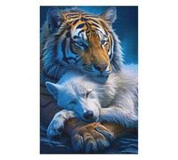 pour Adultes 1000pcs(75x50cm) Puzzle Tiger Wolf Friendship Image Jeu De Puzzle Manuel Course De Vitesse des Mains Cadeaux Uniques pour Anniversaire Et Noël 1000pcs(75x50cm)