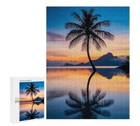 pour adultes 500 pcs Palm Tree Sunset Reflection Puzzle pour Adultes Jeux Relaxants pour Le Plaisir Familial Jeu Défiant Cadeaux 500 PCS