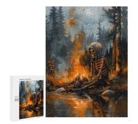 Pour Adultes 500 PCS Puzzle Skeleton by The Fire Puzzle pour Adolescents Jeu Pratique Décoration de la maison Jeu Défi Cadeaux 500 PCS