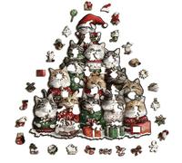 Pour adultes à collectionner sur le thème de Noël | En bois de 194 pièces avec motif de Noël pour enfants, filles, adolescents, jeunes, femmes, famille, amis et collègues