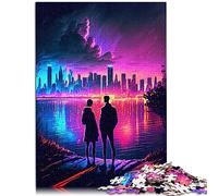 pour Adultes Puzzles Couple Lac Paysage Puzzle 1000 pièces Puzzle en Bois Convient aux Adultes et aux Enfants de Plus de 12 Ans Puzzles Amusants Jeux Taille : 50x75 cm