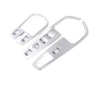Pour Alfa Pour Romeo Pour Stelvio 2017-2020 Poignée De Porte Intérieure Vitre Interrupteur Cadre Garniture Boutons DYDGUTUFB(Argent)
