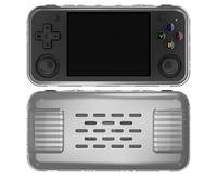 Pour ANBERNIC RG35XX H Étui de Protection en TPU Transparent, Housse de Refroidissement Antidérapante Anti-Rayures, Console de Jeu pour RG35XX H, Coque Compacte Portable Souple. (Noir transparent)