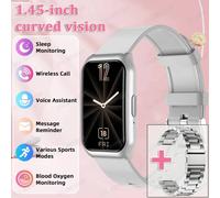 Pour Android Ios Bracelet Intelligent Femmes Smartwatch Hommes Fréquence Cardiaque Sang Oxygène Étanche Sport Bracelet Intelligent Montre Pour Dames+Cadeau.Silver Steel.