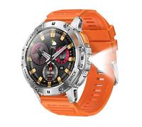 Pour Android Ios Nouvelle Montre Intelligente Amoled Hommes Avec Lampe De Poche Sport Étanche Fitness Tracker Bluetooth Appel Smartwatch Homme + Boîte.Orange.