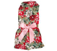 pour Animal de Compagnie, pour Fille, Chien, Robes de Jupe sans Manches en Polyester, avec Un Arc au Dos, pour l'été (XZD300 Red S)