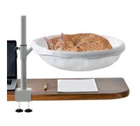 pour animaux de compagnie pivotant - Hamac pour chat monté sur le bureau, couvercle lavable amovible, décoration moderne pour bureau, endroit confortable pour félins | accessoire de décoration