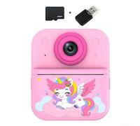 Pour appareil photo HD instantané pour enfants avec double lentille et impression couleur, enregistrement vidéo 1080p, zoom 16x, écran protecteur des yeux, pour la photographie amusante des enfants