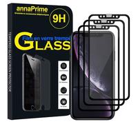 Pour Apple iPhone XR (2018) 6.1"" A1984: Lot / Pack de 3 Films de protection d'écran Verre Trempé de Couleur - NOIR