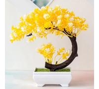 pour arbre Miniature Faux 21x19cm Style Japonais pour arbre(White & Green) | Aspect réaliste, vert vif, eau ni pour soleil, plastique , pour idéal bureau salon