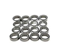 Pour Arrma 1/18 Pour Granite Pour Grom Mega 380 Kit Roulements Billes Brossés ARA2102 16 Pièces En Acier Chromé Caoutchouc Noir Rainure Profonde Scellée Voiture RC RC Roulement Billes