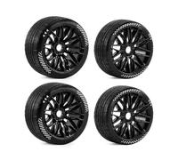 Pour ARRMA 1/7 Pour Felony Pour Infraction 6S Pour FS Pour Racing Pour Mustang GT 17mm Roue Hexagonale Décalée Jeu Pneus RC 2 Pièces Avant Arrière Rc Modèles Composants(Black)