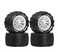 Pour Arrma 2S Pour Typhon Pour Grom ARA2106 1/18 4 Pneus Little Typhoon Pour Thunder God Pour Compatibles Pour Rock Tire W215 Amélioration Pneus Tout-terrain RC RC Mise Niveau Modèles(White)