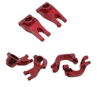 Pour Arrma 3S Pour Granite Pour Senton Pour Vorteks Big Pour Rock 1/10 Pour Typhon 1/8 C-Hubs+ Steering Block+ Rear Axle Base Détachées Voitures RC Pièces FuséE D'Essieu Rc(Red,1set)