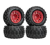 Pour Arrma Big Pour Rock Pour Granit Pour Vorteks 3S Pour Traxxas Pour Rustler 1/10 2.8 "pneus MX Avec Adaptateur Hexagonal 12mm Pneus Camion RC RC Mise Niveau Modèles(Red)