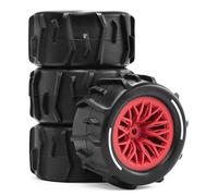 Pour Arrma Pour Granite Pour Grom Big-Foot 1/18 Petits Pneus Tout-terrain Pour Sable Neige Plage Pièces Détachées Voitures Télécommandées Remplacement RC(Red)