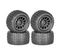 Pour Arrma Pour Granite Pour Grom Pour Typhon 1/18 4 Pièces Pneu En Caoutchouc 74 Mm Hexagone 12 Mise À Niveau Voiture Télécommandée Rechange Rc Jeu De Pneus(Black)