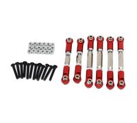 Pour Arrma Pour Granite Pour Senton Pour Vorteks Pour Typhon Big Pour Rock 1/10 Réparation Biellettes Direction Métalliques Pièces Voitures Radiocommandées Accessoires Jouets RC(Red)