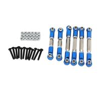 Pour Arrma Pour Granite Pour SEnton Pour Vorteks Pour Typhon Big Pour Rock 6 Pièces Ensemble Biellettes Direction Métalliques Accessoires Rechange Voitures RC Pièces De Voiture(Blue)