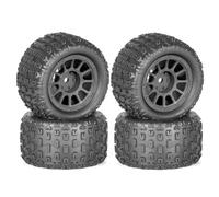 Pour Arrma Pour Granite Pour Typhon Pour Grom 1/18 4 Pneus Tout Terrain 74 Mm Hexagones 12 Mm Pièces De Mise À Niveau Pour Véhicules RC RC Voiture Roues(Black)