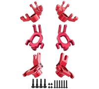 Pour Arrma Pour Kraton Pour Outcast V2 1/10 Pour Mojave 4X4 4S Pour BLX 1/8 Moyeu C Alliage D'aluminium Siège Direction Essieu Tasse Voiture RC PièCes Coupe Direction Rc(Red,1set)
