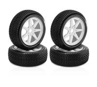 Pour Arrma Pour Losi Pour Kyosho Pour HPI WR8 Pour HSP 1/7 1/8 4 Pièces 117 Mm Voiture Télécommandée Tout Pour Terrain Pour Buggy Pneus Roue 17 Mm Composants(White)