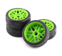 Pour Arrma Pour Redcat Pour Team Pour Losi Pour Kyosho 1/8 1Set 103mm RC Off-Road Pour Buggy Pour Voiture De Rallye Pneus Roue 17mm Hex RC Voiture Roues(Green)