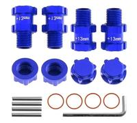 Pour Arrma Pour Senton Pour Vorteks Pour Typhon Big Pour Rock Pour 1/10 3S Adaptateur Hexagonal Roue Métal 14 Mm Vers 17 Pièces Détachées Voitures RC RC Jouets Réparations(Blue)
