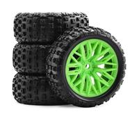 Pour Arrma Pour Typhon Pour Grom 2S 1/18 4 Pneus En Caoutchouc De 67 Mm Hexagonaux De 12 Mm Pièces Et Accessoires Pour Voitures Télécommandées RC Pneus Roues(Green)
