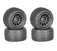Pour Arrma Pour Typhon Pour Grom Pour Granite 1/18 4 Pièces 12 Mm Hex RC Truck Roues Pneus Accessoires De Mise À Niveau Pièces De Rechange RC Pneus Roues(Black)