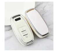 pour Audi A1 A3 A4 A5 A6 A7 A8 Quattro Q3 Q5 Q7 2009 2010 2011 2012 2013 2014 2015 Étui pour Clé Télécommande De Voiture Coque De Protection Fob(White Key Case)
