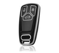 pour Audi A4 B9 A5 A6 8S 8W Q5 Q7 4M S4 S5 S7 TT TTS TFSI RS Étui De Protection pour Clé Télécommande De Voiture en TPU(Black Silver)