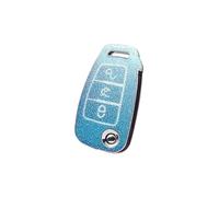 pour Audi Q2 Q3 Q5 Q7 Q8 SQ5 A1 A3 8P A4 A5 A6 C7 A7 S3 S7 S8 R8 TT RS3 RS6 ABS Rhinesto Voiture Clé Housse Coque Fob Accessoires(for Audi-C10-Blue)