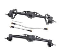 Pour Axial Pour Capra 1.9 Pour Unlimited Trail Pour Buggy Pour UTB Pour Currie F9 1/10 Essieu Portail Avant Arrière Aluminium Pièce Voiture Sur Chenilles RC Essieux RC(Black,1set)