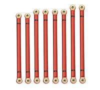 Pour Axial Pour SCX10 1/10 8 Pièces Biellettes Liaison D'empattement Alliage D'aluminium 313 Mm Chenilles RC Accessoires Mise À Niveau Remplacement Accessoires voitures RC(Red)