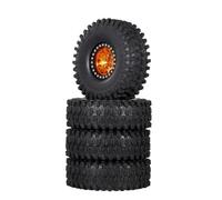 Pour Axial Pour SCX10 90047 III AXI03007 1/10 4 Pièces Métal 1.9 Jante Pneus Ensemble RC Crawler Voiture Accessoires Mises À Niveau Remplacement RC Pneus Voiture Pièces(Yellow)