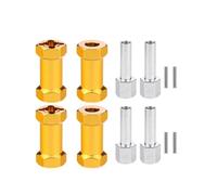 Pour Axial Pour SCX10 D90 1/10 4 Pièces 12 Mm Entretoise Roue Moyeu Hexagonal Adaptateur Coupleur 25 Mm Composants D'extension Pièces Chenille RC PièCes Rc(Yellow)