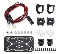 Pour Axial Pour SCX10 Pour TRX4 1/10 12 Mm Projecteur Carré Orange Rouge Blanc Monter Soi-même RC Pièces Voiture LumièRe Voiture Rc(White)