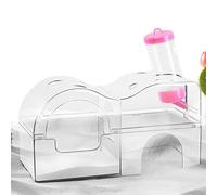 Pour bain de hamster - Récipient de bain transparent - Abri d'habitat avec bol pour chinchilla gerbille cochon d'Inde décoration cage
