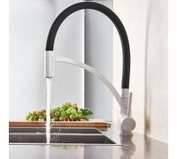 pour Bar Farmhouse Commercial, Bronze Noir Tirez vers Bas Jet Cuisine Salle Bain Chaude Froide montée sur Le Pont avec Un Robinet de mélangeur d'eau du Support (Couleur: b