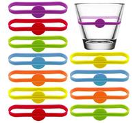 pour Bar Party Étiquettes De Vin Verres Ensemble D'étiquettes À Boire Marque en Silicone Longues Bandes Étiquette De Gobelet Marqueurs De Verre