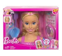 pour Barbie Color Reveal - Tete a coiffer Chevelure Blonde, meches Pastel - Plus de 20 Accessoires de Coiffure - Set Poupee et Carte Tigre