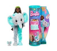 pour Barbie Cutie Reveal - Poupee Fashion avec Costume Peluche Elephant, 10 Surprises - Serie Jungle - Set Jouet Fille + Carte Animal